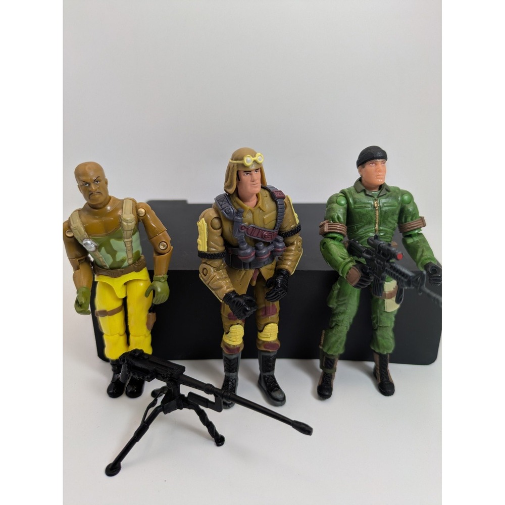 Hasbro GI Joe Action Figure Lot Roadblock Dusty 2002 2003 Military Toys 3.75in